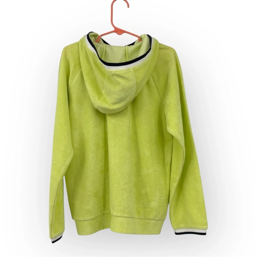 Reima Keitaalla Full Zip Hoodie in Citrus Green Terrycloth Unisex Kids SZ 8 NWT